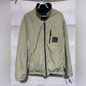 VINTAGE Abercrombie & Fitch Men’s Tan Fleece Lined Coat Jacket Sz M Reversible